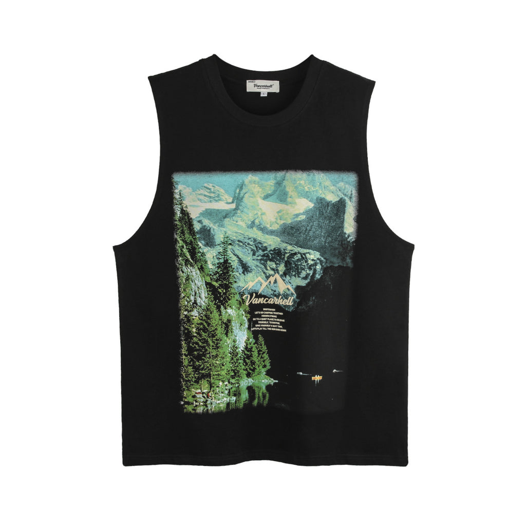 Men's Hip-hop Landscape Printed T-shirt