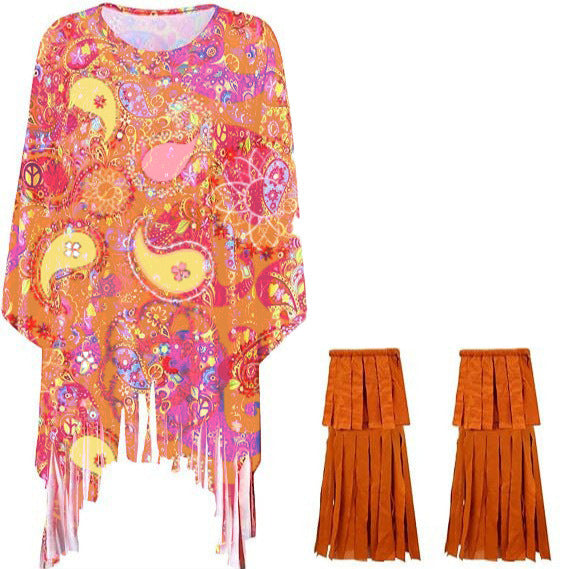Tie Dye Cloak Costume Halloween Party Clothing Suit