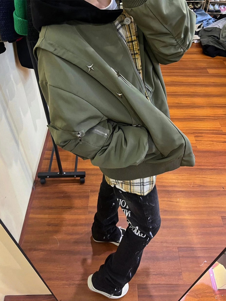 American Retro Street Metal Pilot Jacket