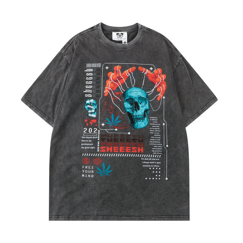 Men's Retro Street Printed Loose T-shirt