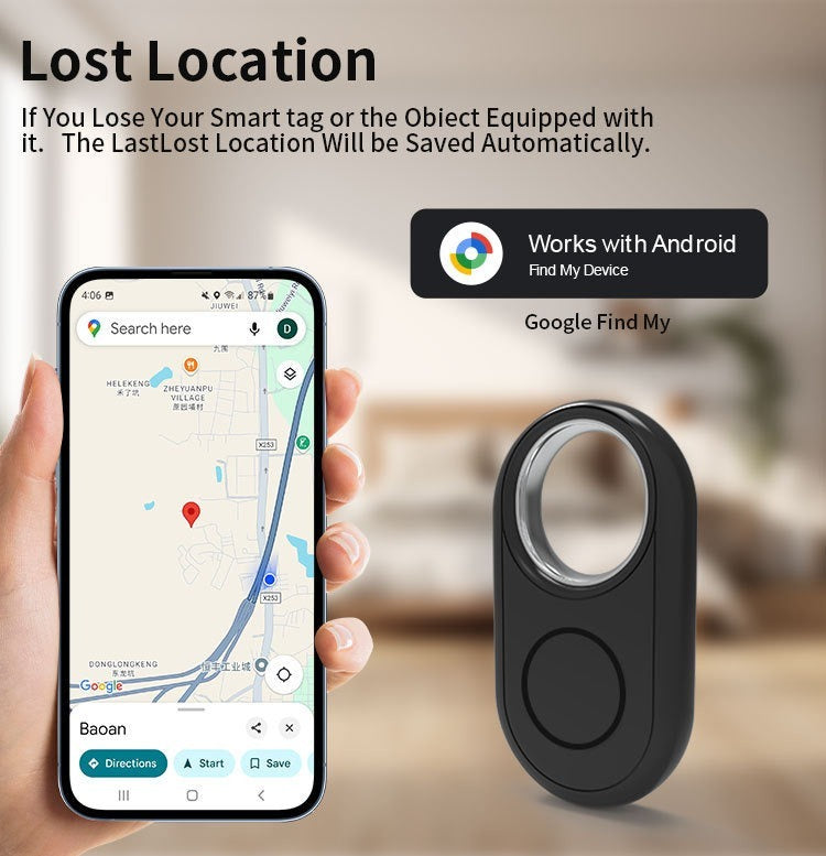 Google Search Global Tracking Anti-Loss Device GPS Backpack Key Chain Android Locator ITag
