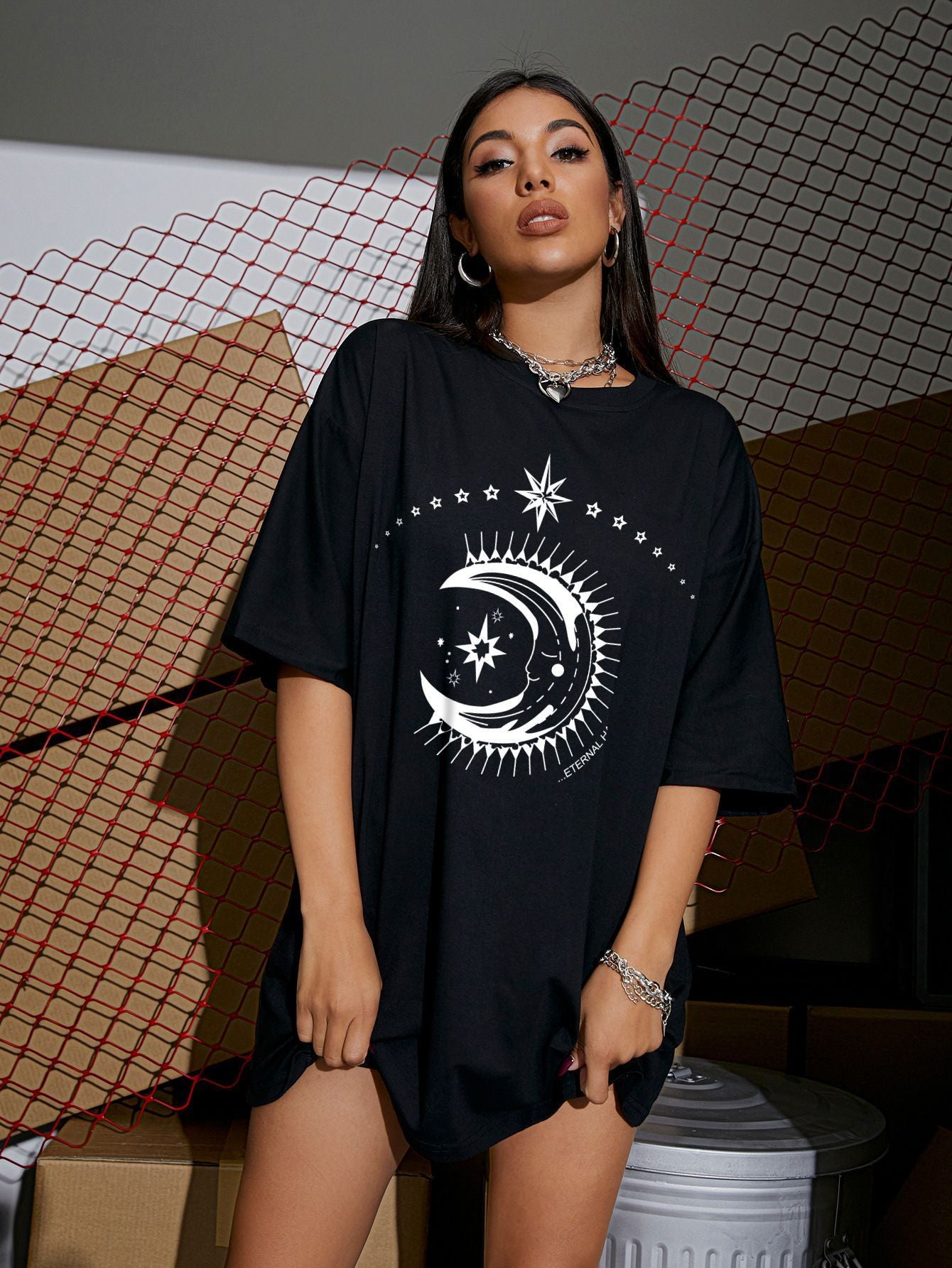 Women's Plus Size Mid-length Round Neck Short-sleeved T-shirt