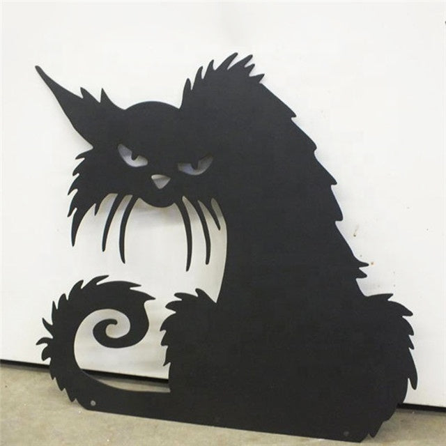 New Outdoor Decoration Acrylic Cut Halloween Cat Ornaments