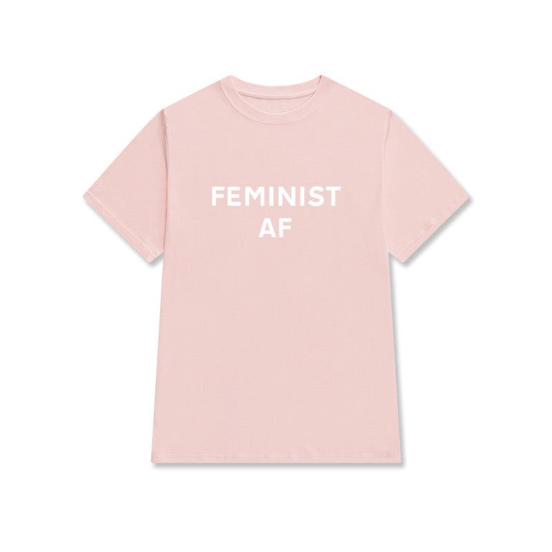 Feminist Letter Print Short Sleeve Street
