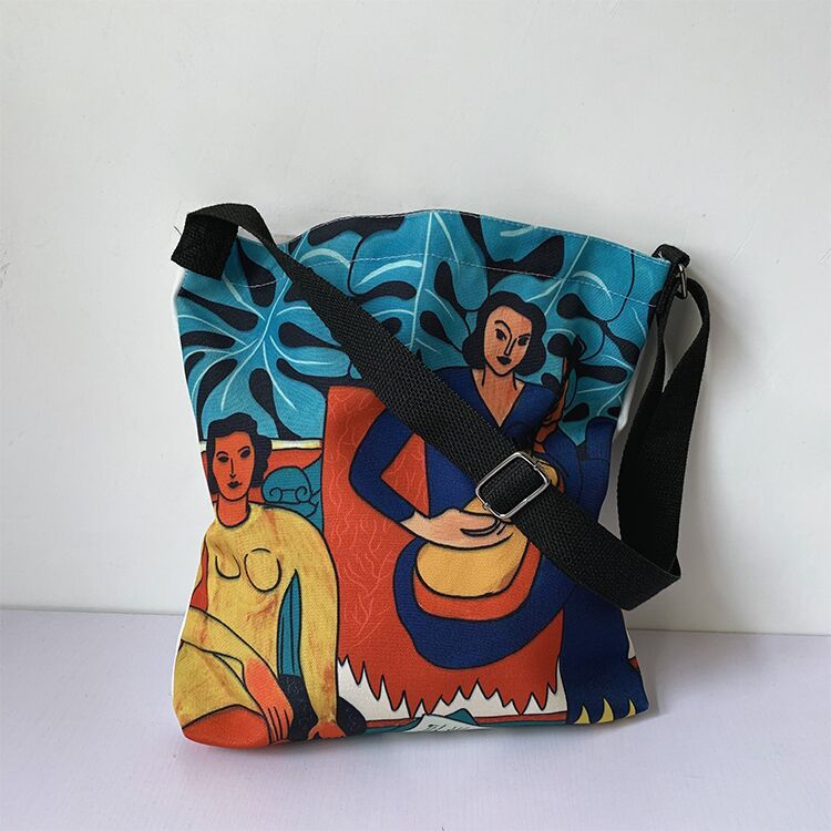 Canvas bag female slung original design literary girl pericard ins canvas bag Messenger bag