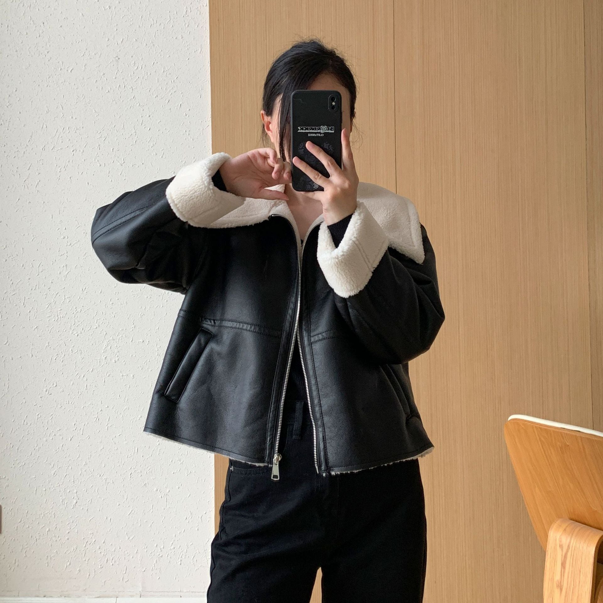 Women's Short Loose Biker's Leather Jacket