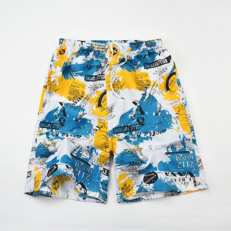 Fashion Men's Casual Printed Five-point Swimming Trunks