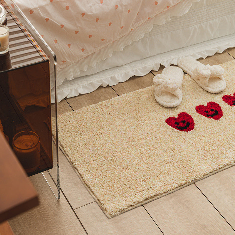 Checkerboard Floral Cloakroom Floor Mat Small Rug