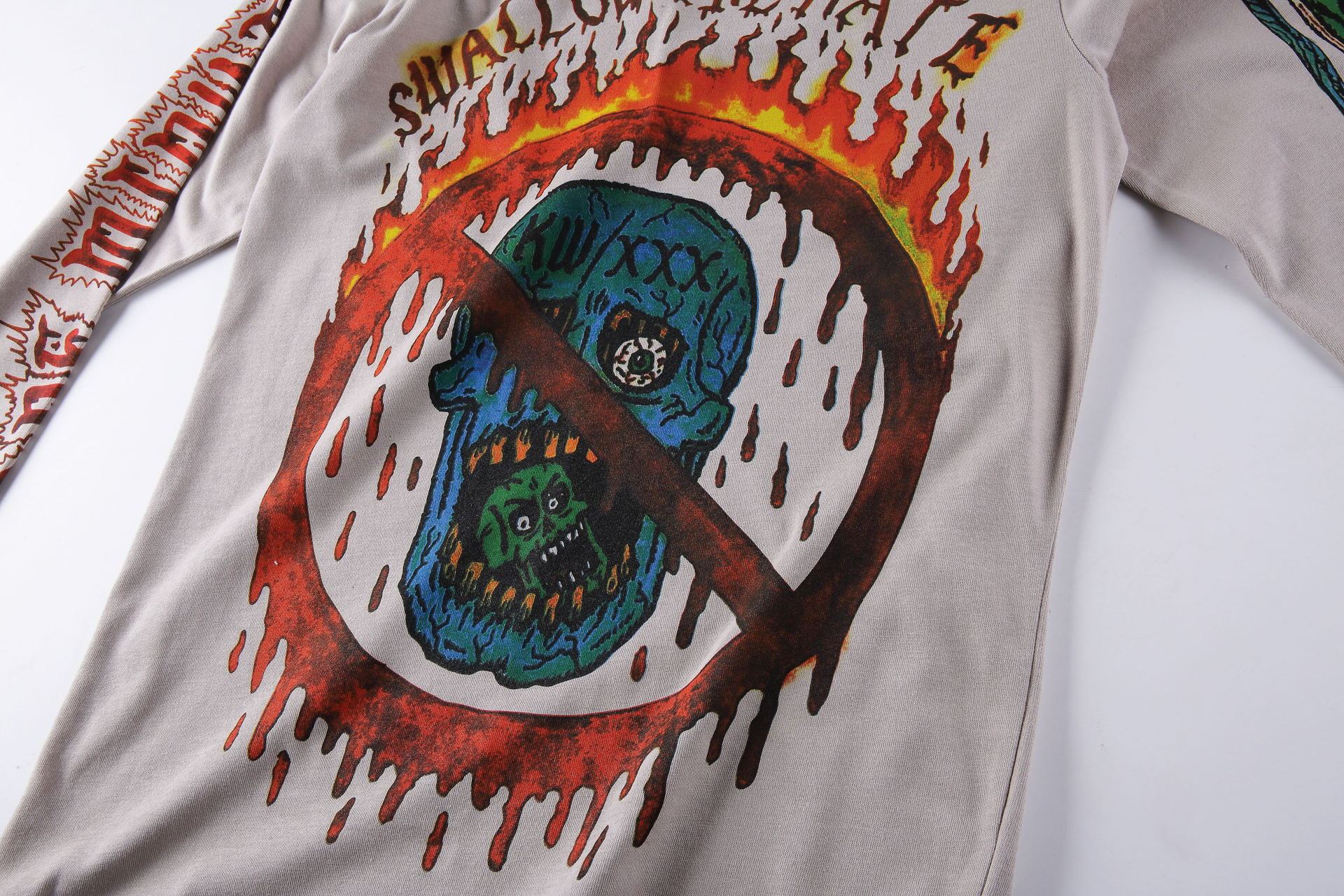 Street Skull Graffiti Coconut Long Sleeve T-Shirt