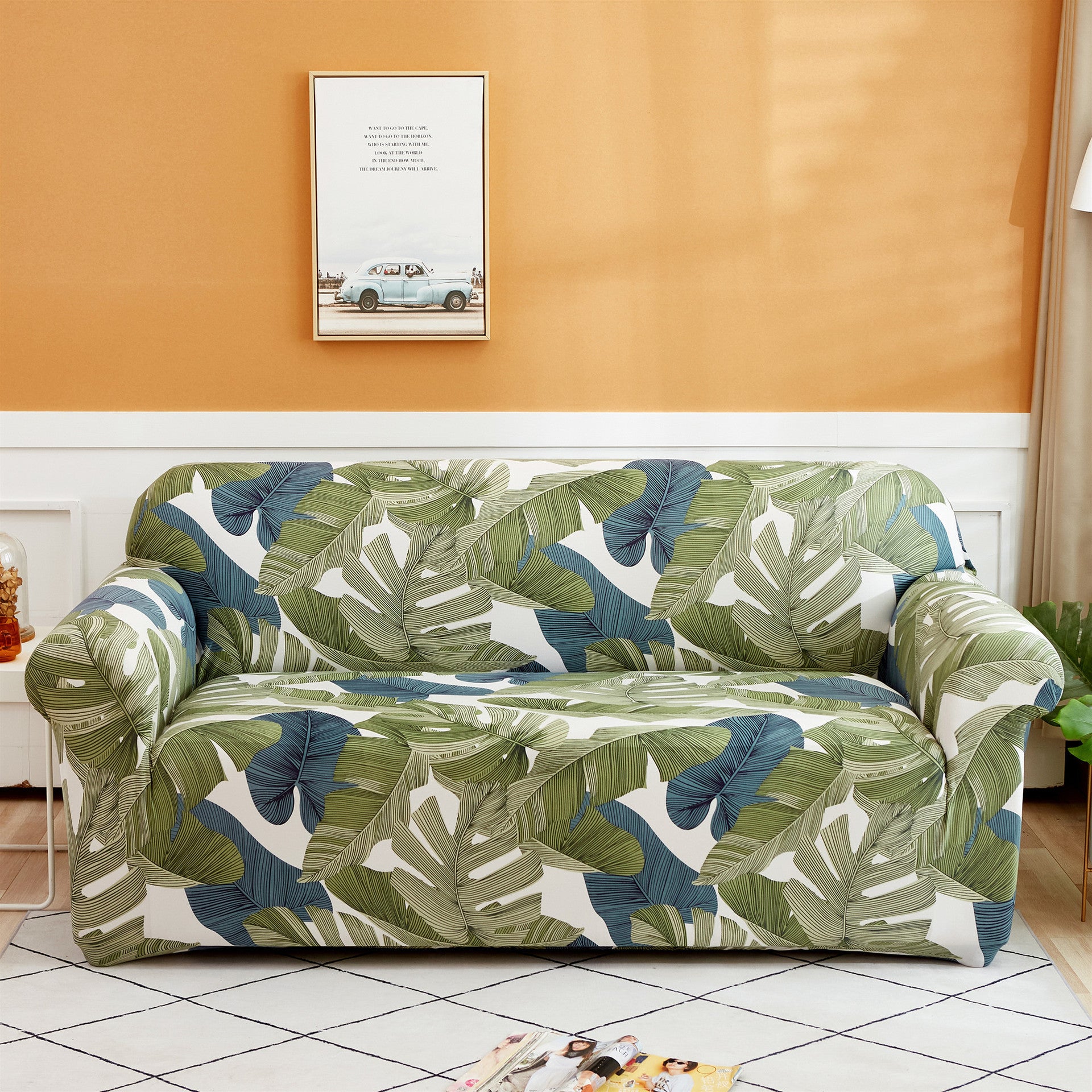 Milk Silk Printing Stretch Sofa Cover