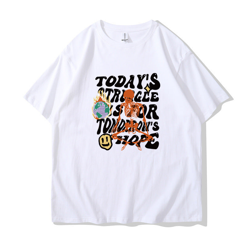 Women's Casual Cotton-like Top Letter Printing