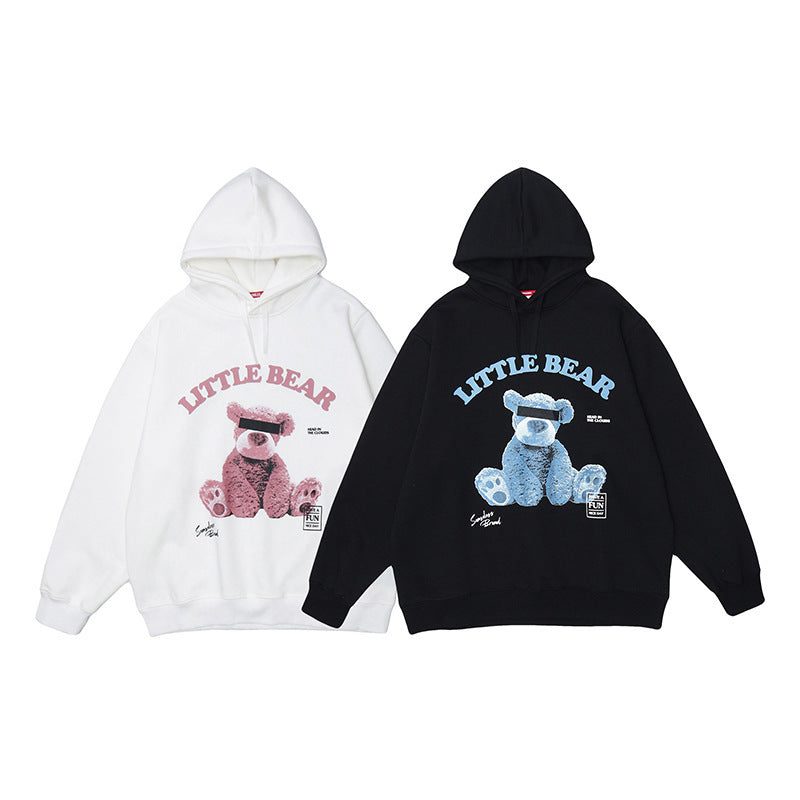 European and American Street Original Street Fashion Brand Masked Bear Hooded Sweater