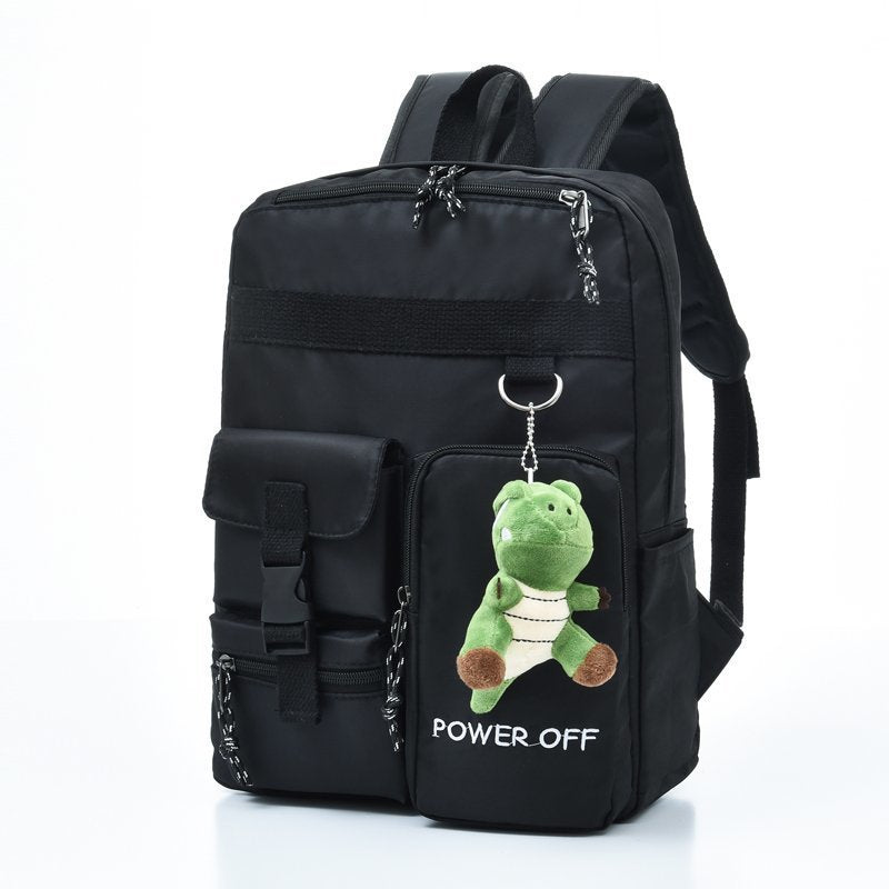 Unisex cool girl with canvas backpack