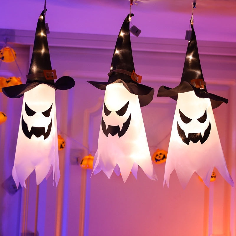 Halloween Hat LED Ghost Lighting Chain Ghost Festival Party Decoration