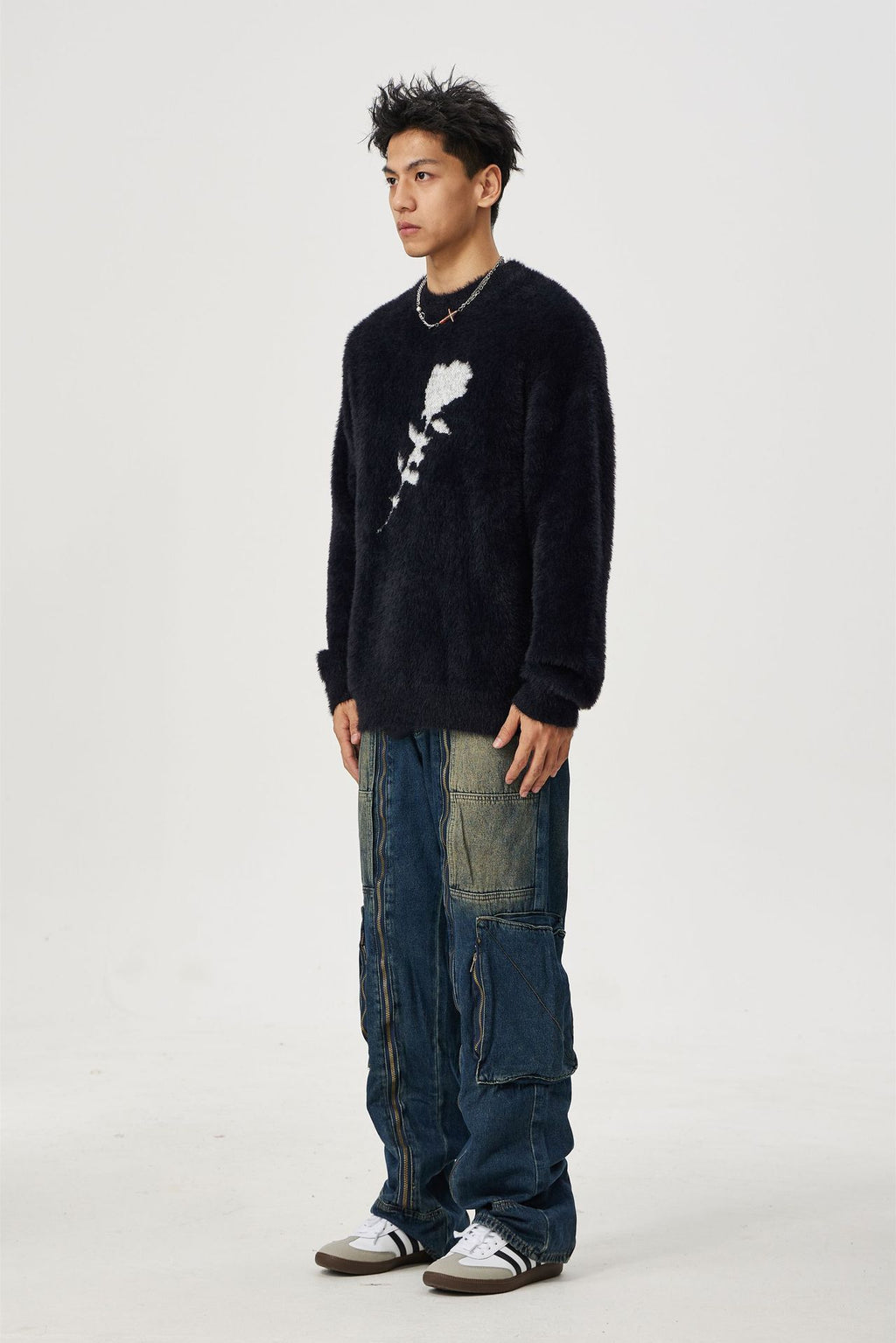Men's And Women's Same Maychao Casual Jacquard Mink-like Pullover Sweater