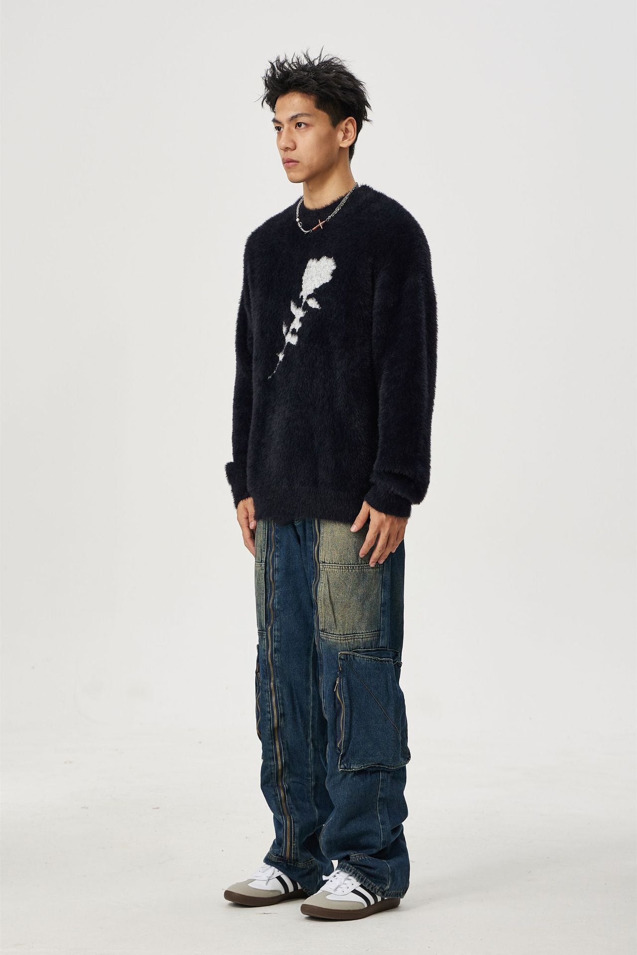 Men's And Women's Same Maychao Casual Jacquard Mink-like Pullover Sweater