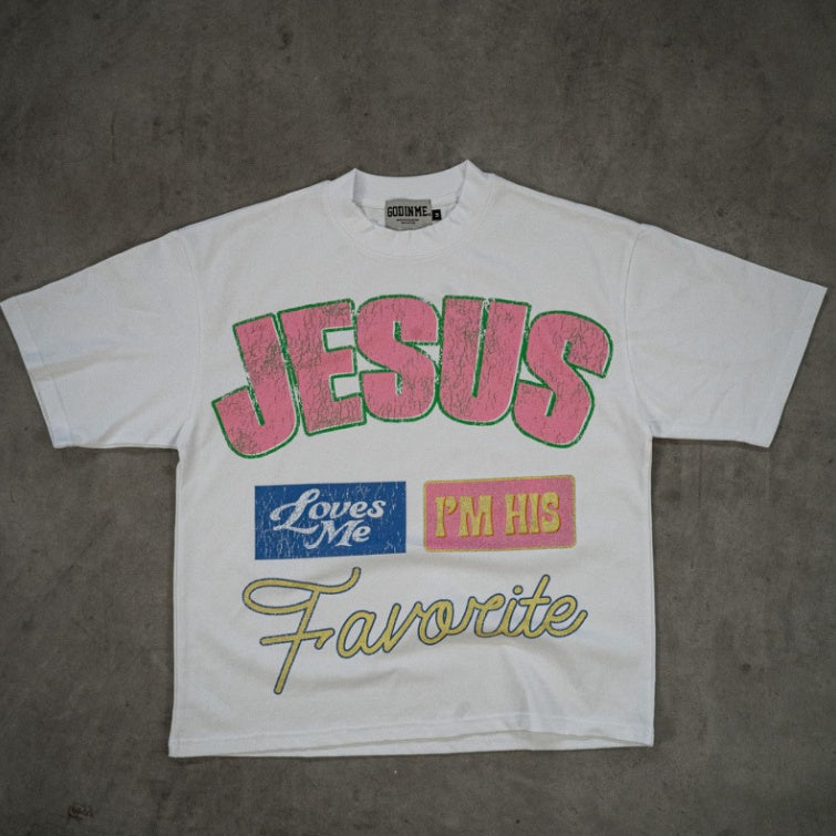 Streetwear High Street Retro Letter Print Short T