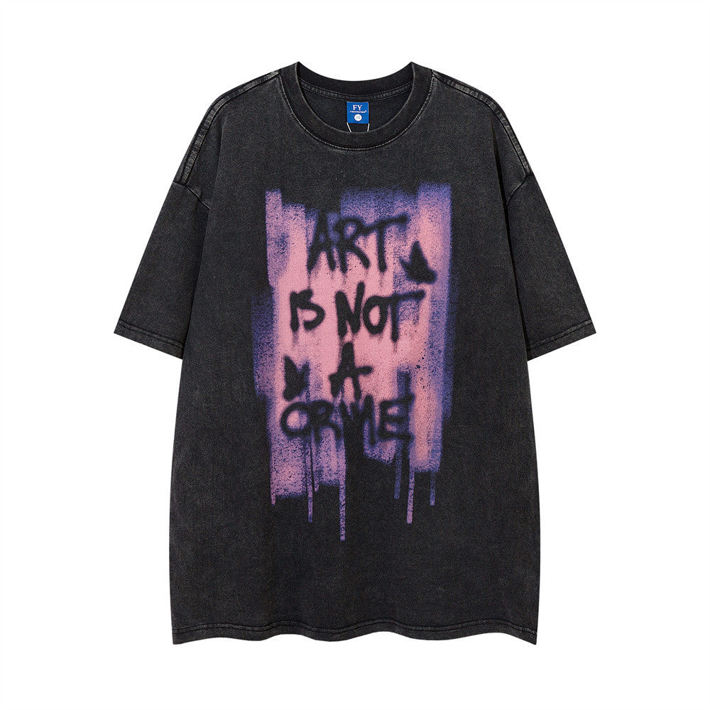 High Street Graffiti Letter Print Short-sleeve