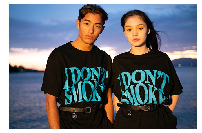 TEE pair of short - sleeved female popular logo men's T-shirt
