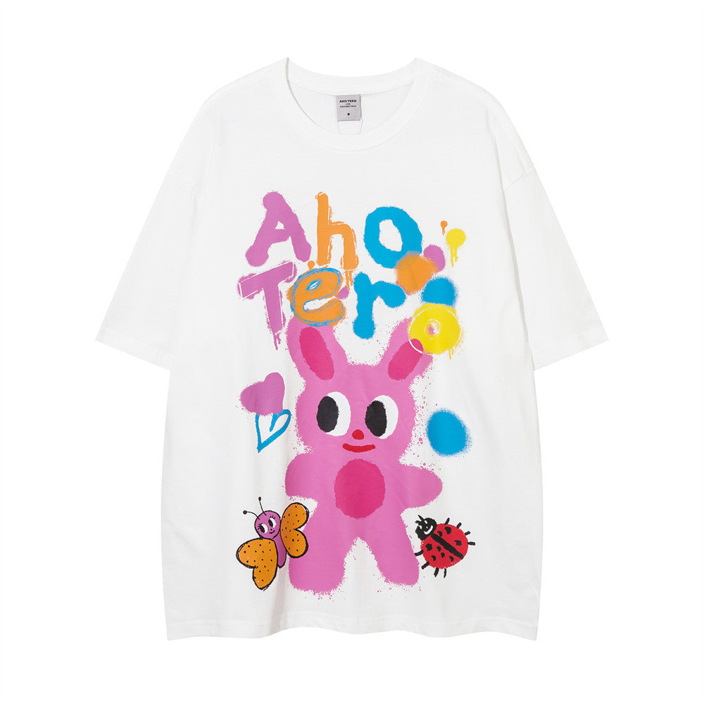 Graffiti Cartoon Loose T-shirt Idle Style