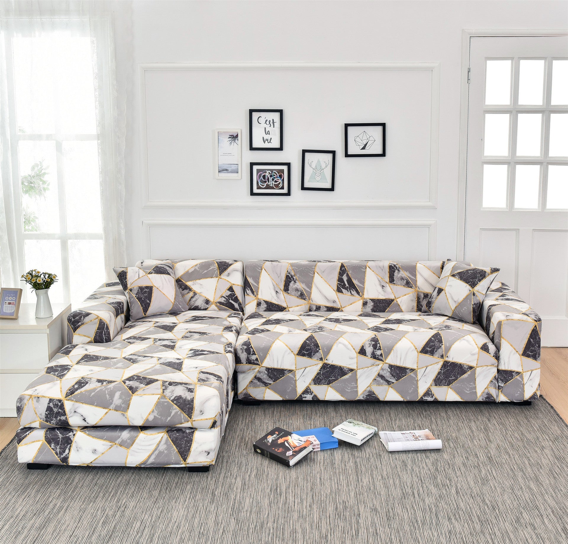 Milk Silk Printing Stretch Sofa Cover
