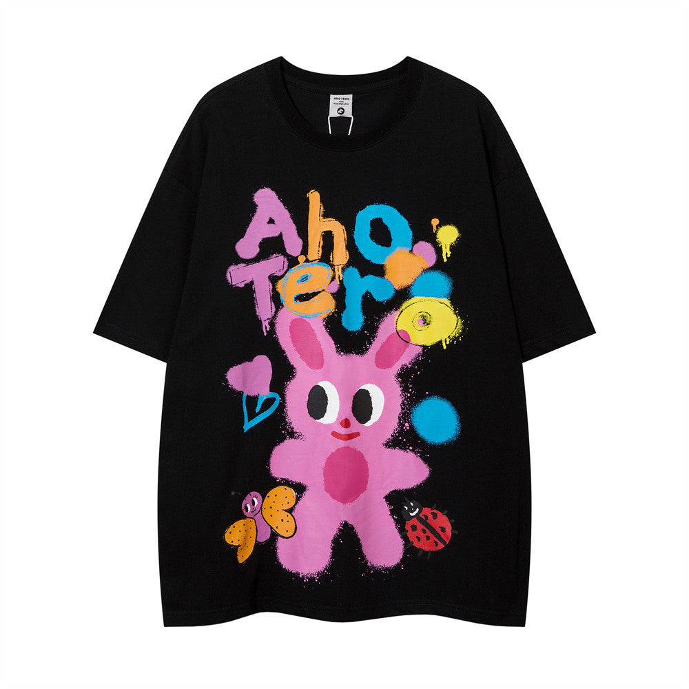 Graffiti Cartoon Loose T-shirt Idle Style