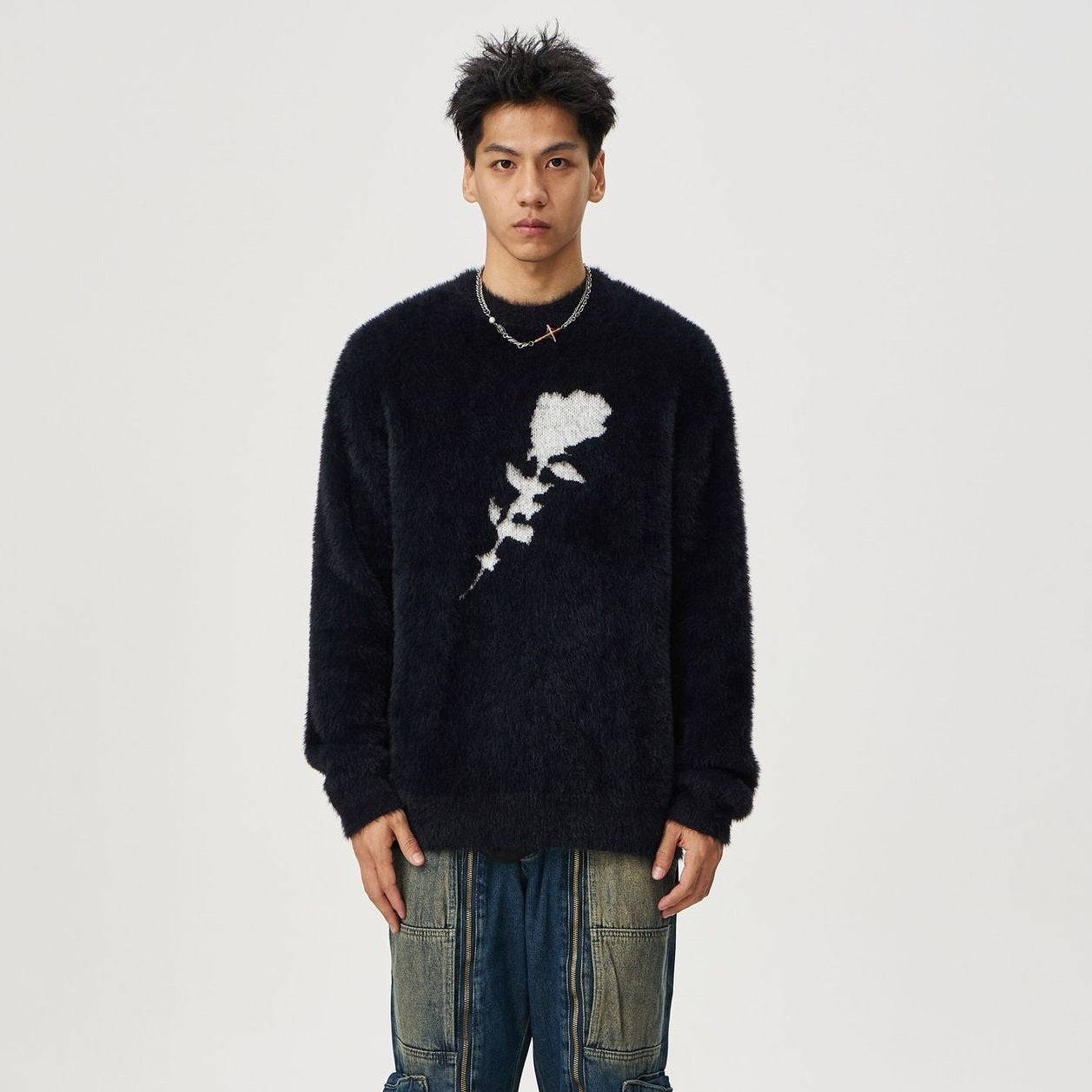 Men's And Women's Same Maychao Casual Jacquard Mink-like Pullover Sweater