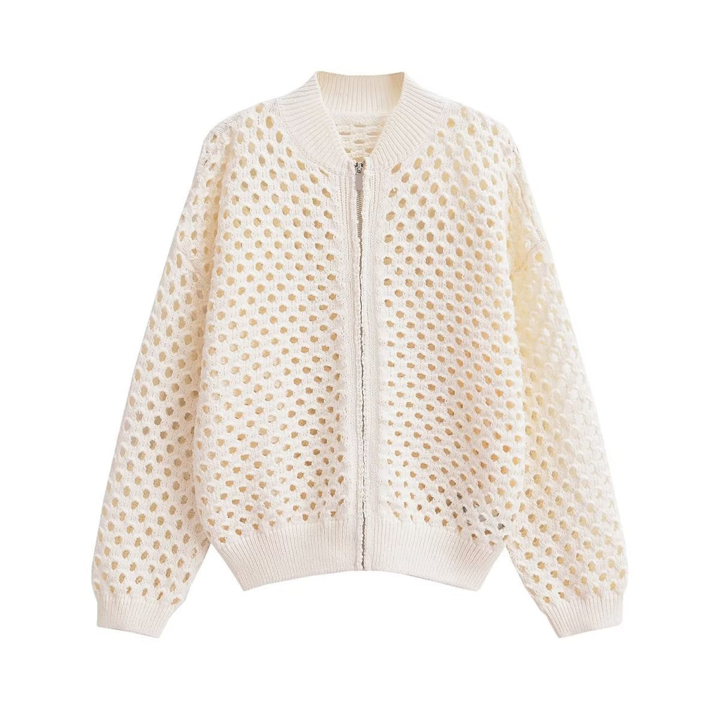 Women's Fashion Hollowed-out Knitted Jacket