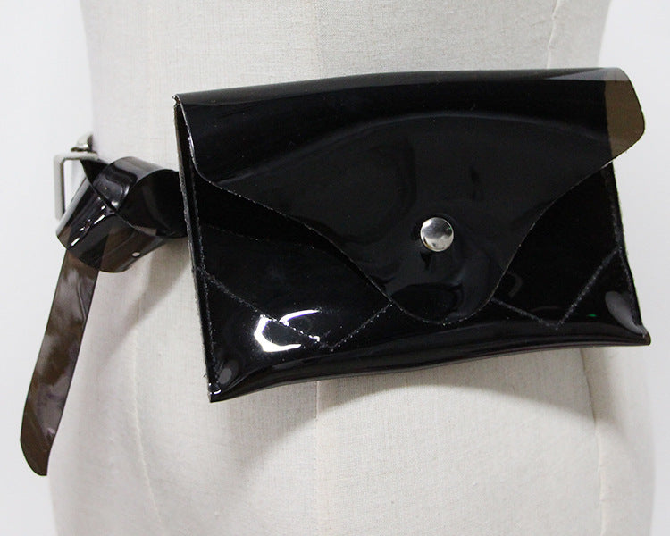 Bar personality transparent thin belt belt bag