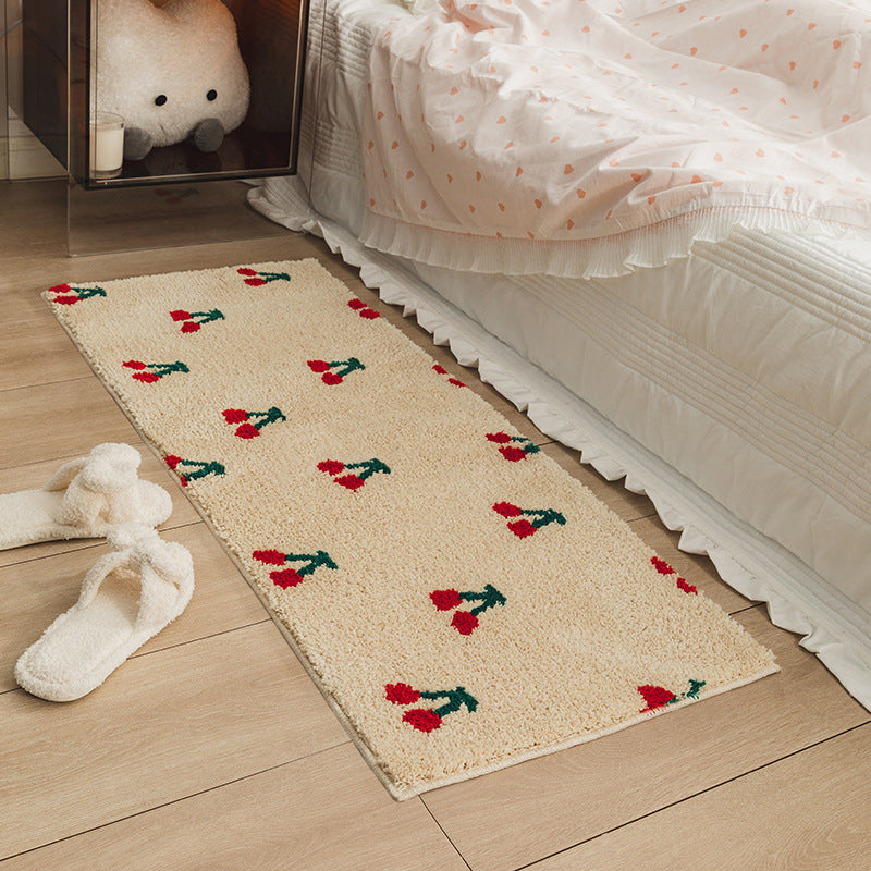 Checkerboard Floral Cloakroom Floor Mat Small Rug