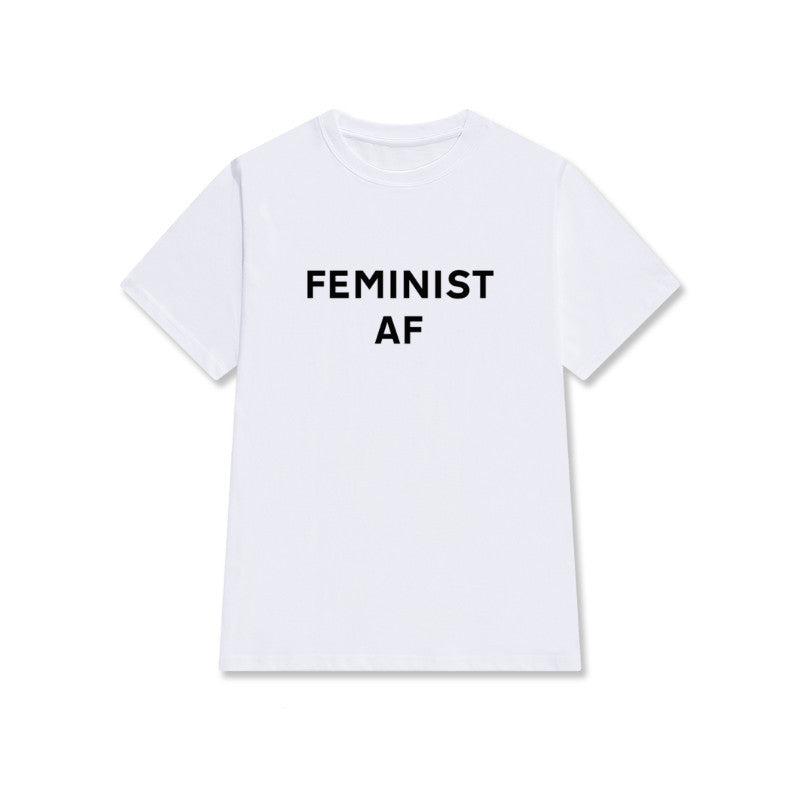 Feminist Letter Print Short Sleeve Street