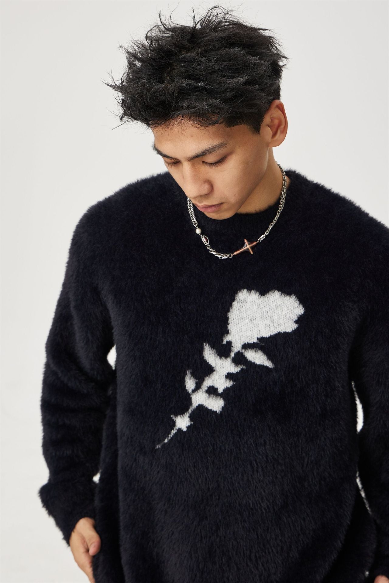 Men's And Women's Same Maychao Casual Jacquard Mink-like Pullover Sweater