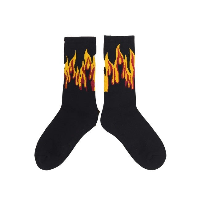 Flame street hip hop tube cotton socks