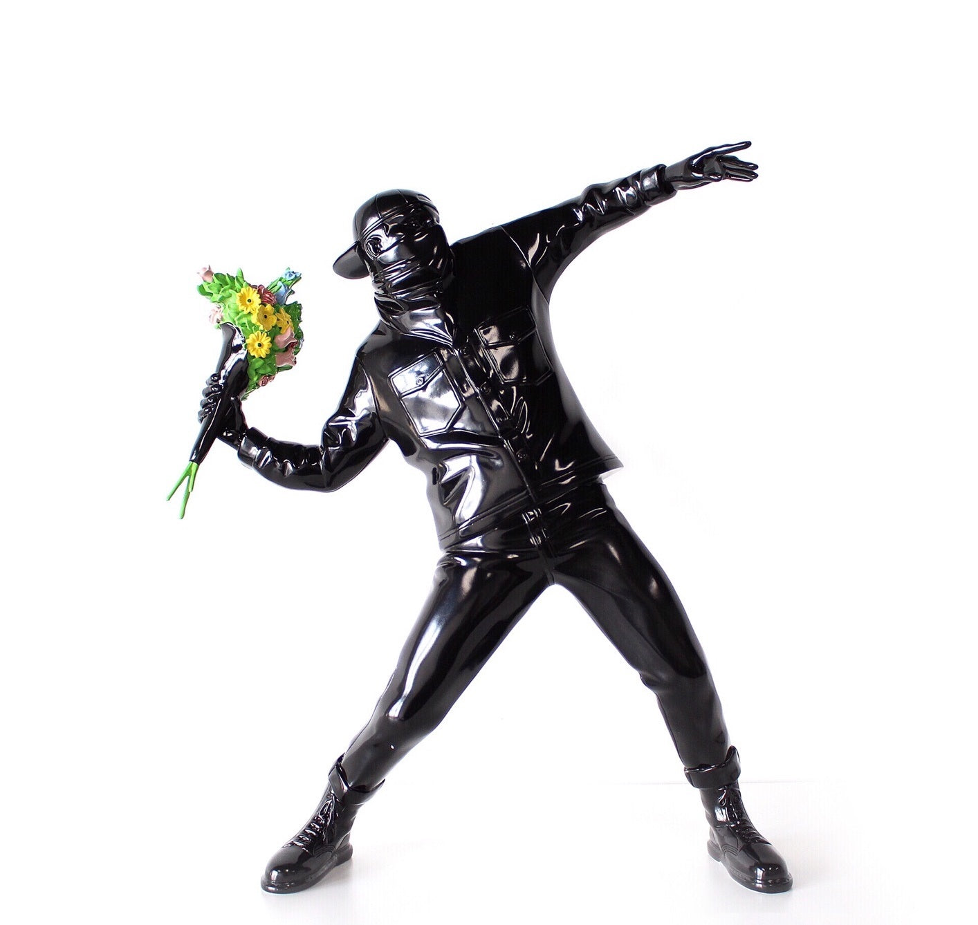 Banksy Throw Flower Boy Sculpture Decoration