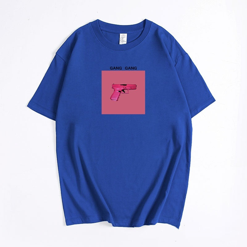 Printed T-shirt Women's Loose Round Neck Cotton Short Sleeve Top