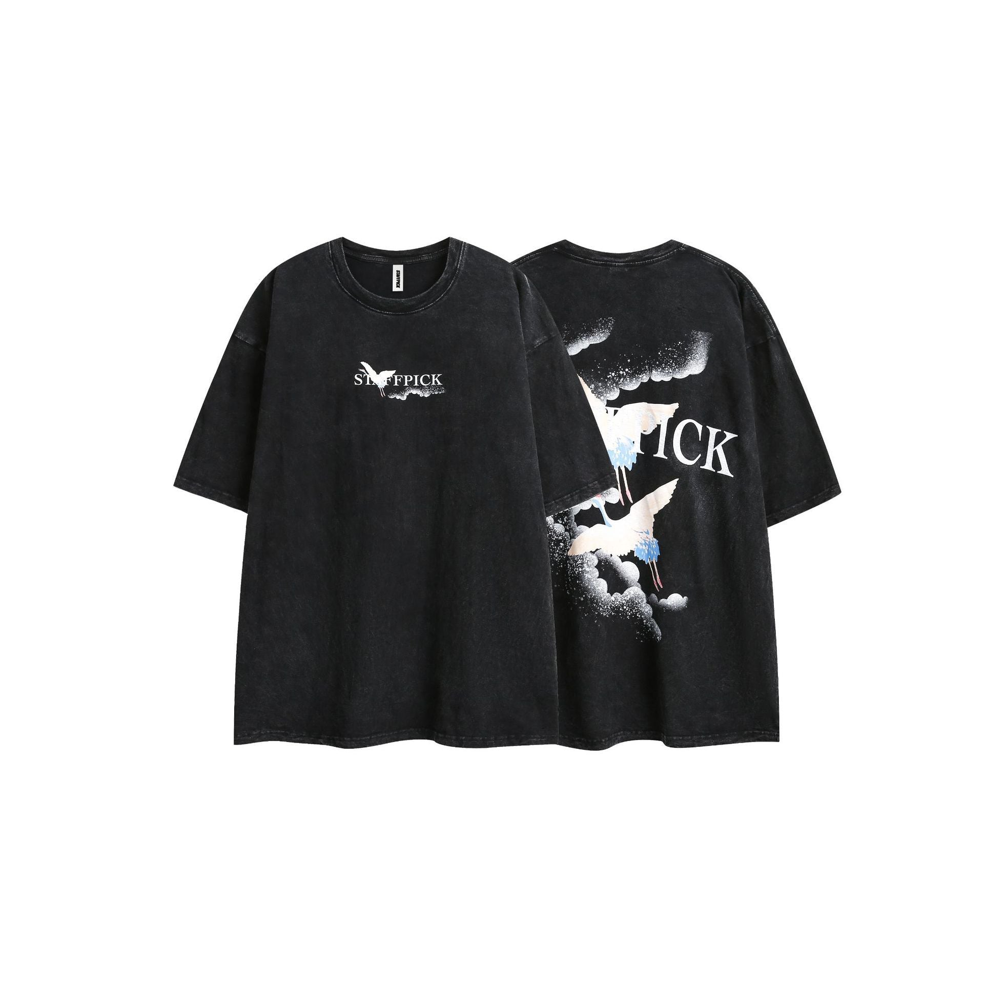 Street Tide Brand Wash Short Sleeve