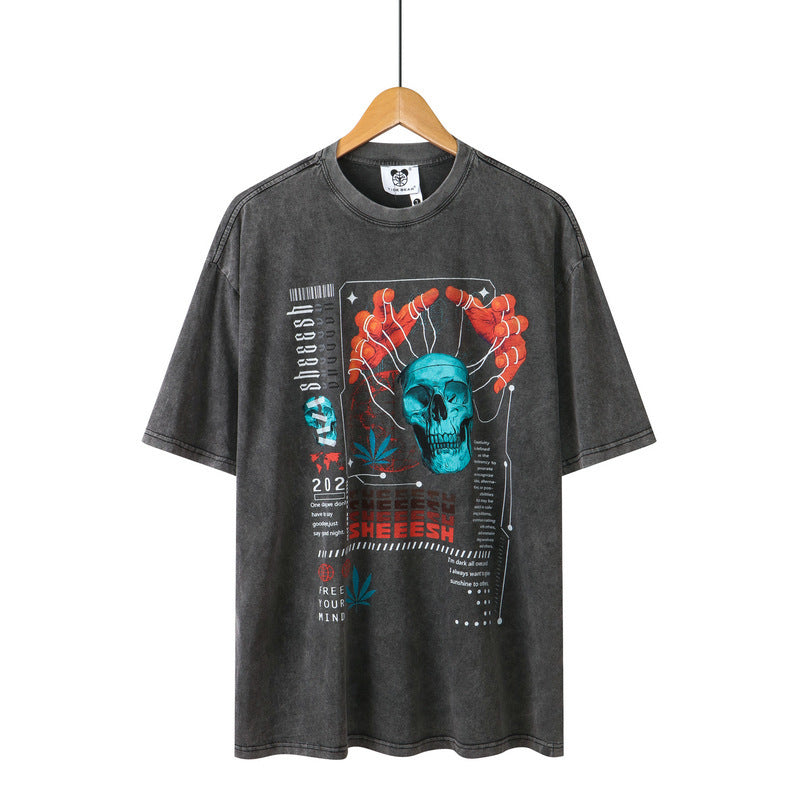 Men's Retro Street Printed Loose T-shirt