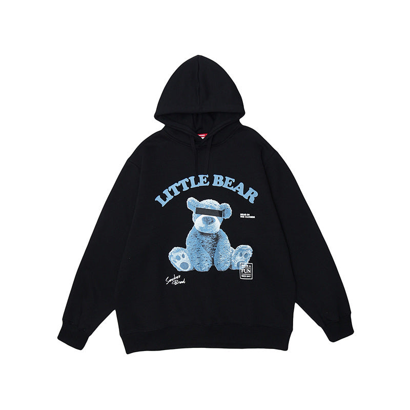 European and American Street Original Street Fashion Brand Masked Bear Hooded Sweater