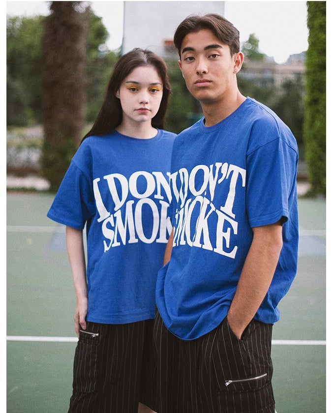 TEE pair of short - sleeved female popular logo men's T-shirt