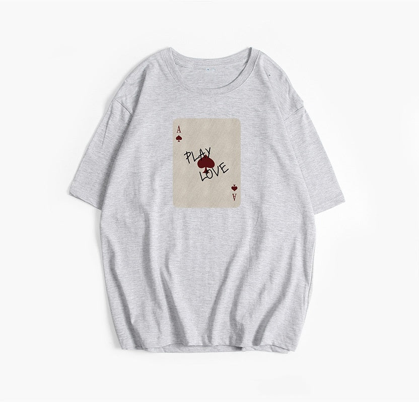 Cotton Short-sleeved Shirt Printed Round Neck T-shirt