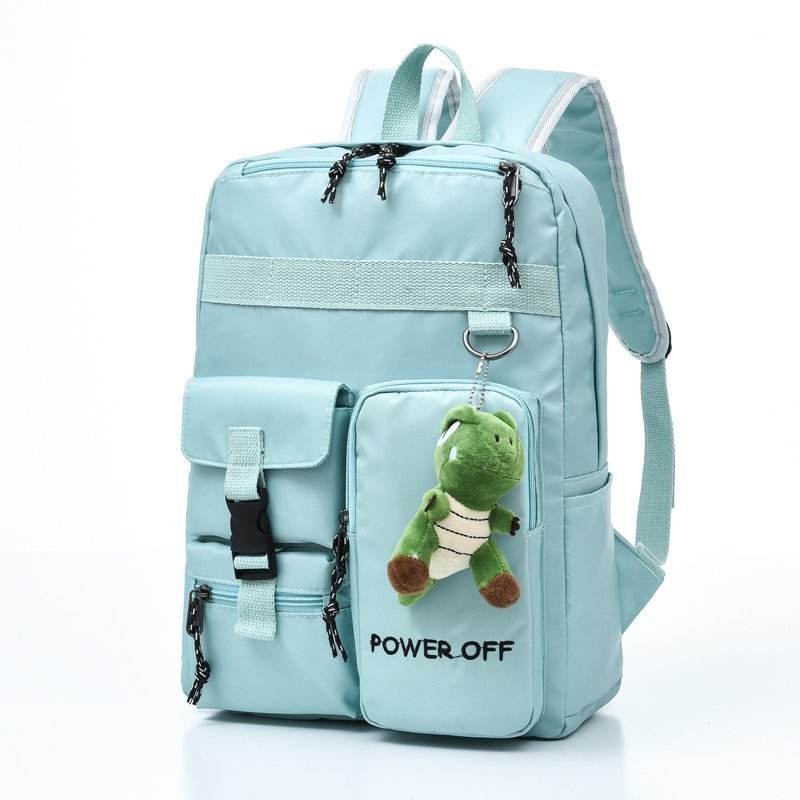 Unisex cool girl with canvas backpack