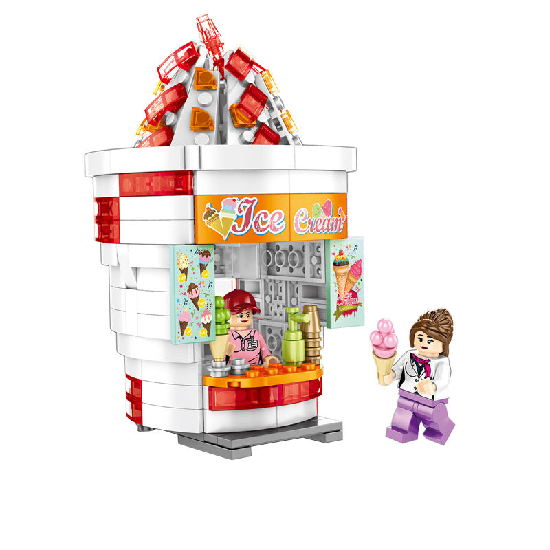 Building block street view toy