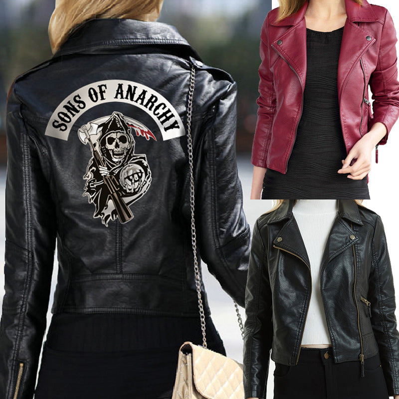 Ladies PU Washed Leather Jacket