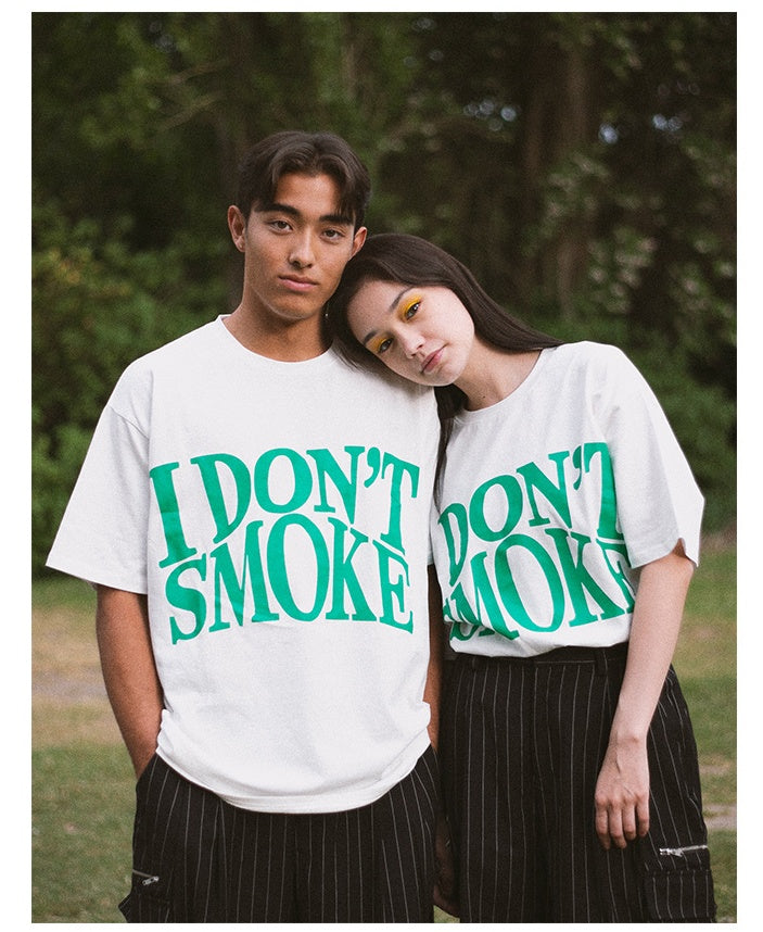 TEE pair of short - sleeved female popular logo men's T-shirt