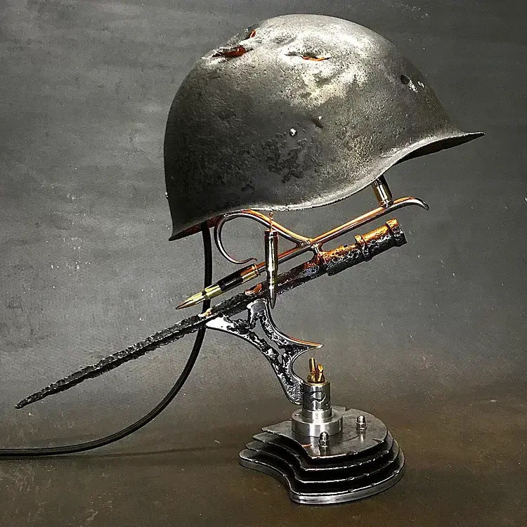 Helmet Desk Lamp War Relic Lamp War Relics Lamp Resin Decorations Crafts
