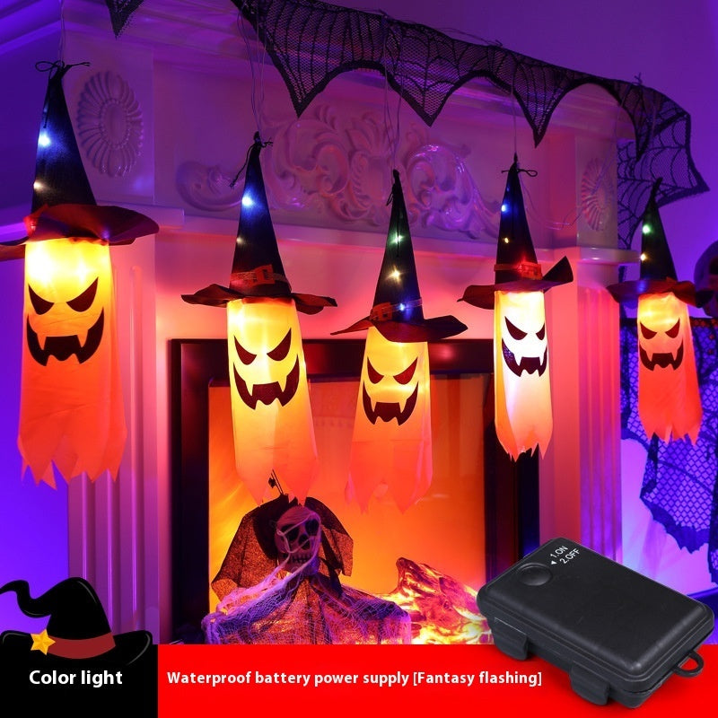 Halloween Hat LED Ghost Lighting Chain Ghost Festival Party Decoration