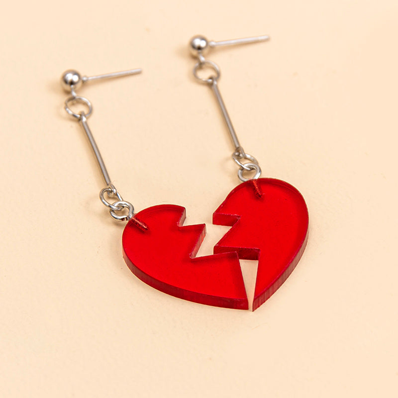 Anime JOJOS Bizarre Adventure Crusaders Kakyoin Noriak Earrings Red Broken Heart Earrings