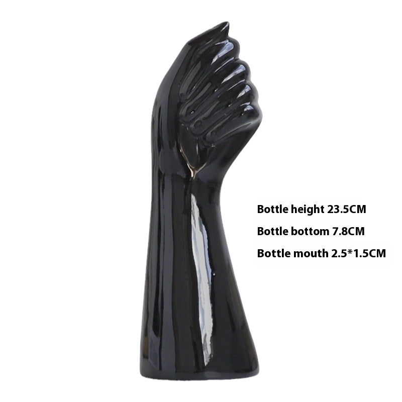 Nordic Style Body Art Black Ceramic Vase Ornament