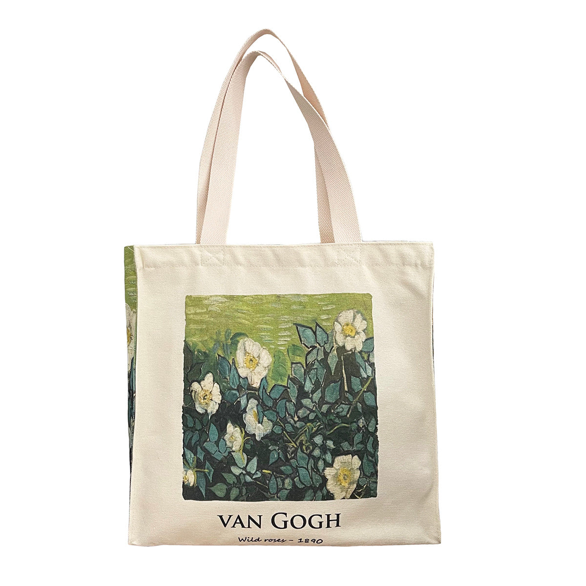 Wild Rose Oil Canvas Vintage Art Tote Bag Large Capacity