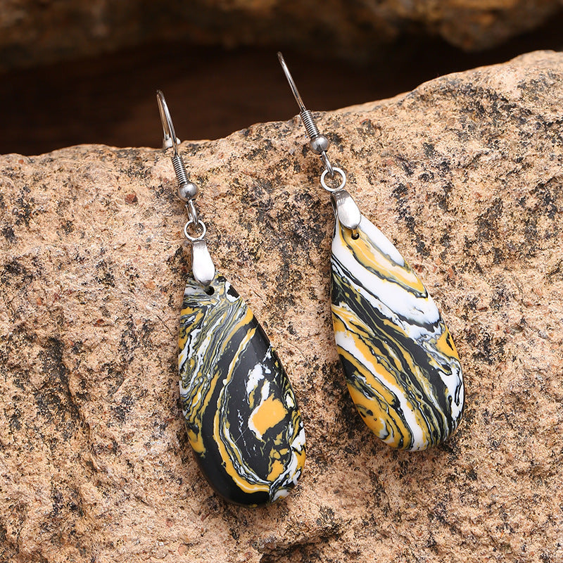 r Emperor Stone Earrings Drop-shaped Natural Stone Earrings